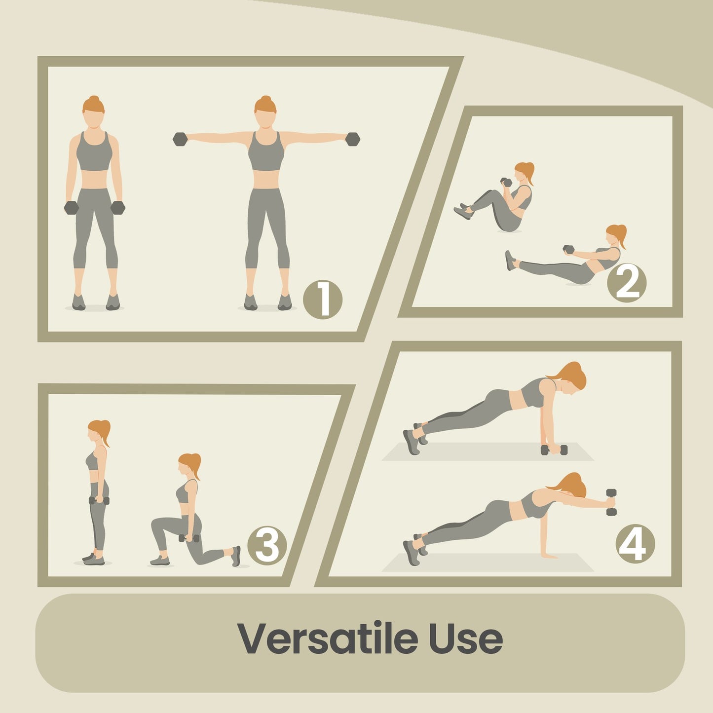 Set of 2 Dumbbells, 2 x 2 kg Neoprene Weights, Hexagonal - image 8