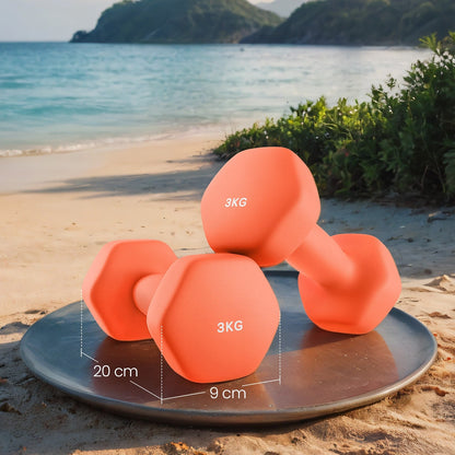 Set of 2 Dumbbells, 2 x 2 kg Neoprene Weights, Hexagonal - image 22