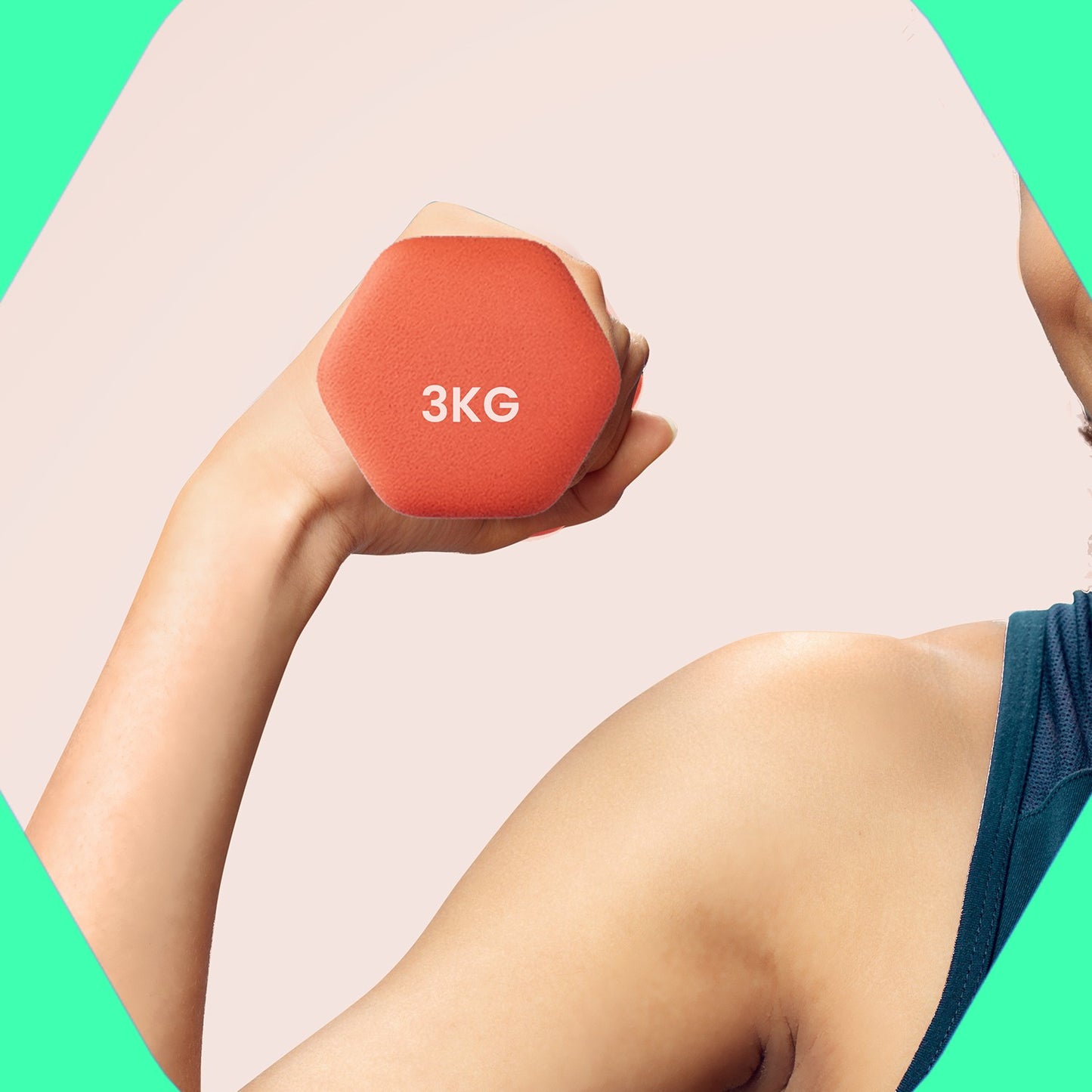 Set of 2 Dumbbells, 2 x 2 kg Neoprene Weights, Hexagonal - image 24