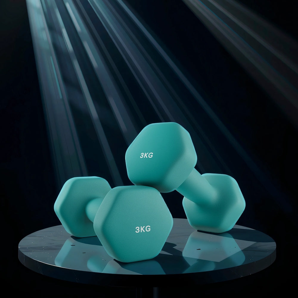 Set of 2 Dumbbells, 2 x 2 kg Neoprene Weights, Hexagonal - image 30