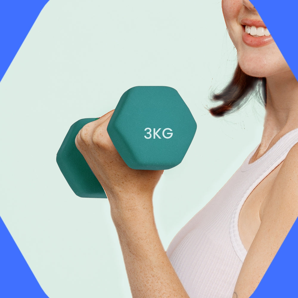 Set of 2 Dumbbells, 2 x 2 kg Neoprene Weights, Hexagonal - image 31