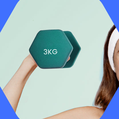 Set of 2 Dumbbells, 2 x 2 kg Neoprene Weights, Hexagonal - image 32