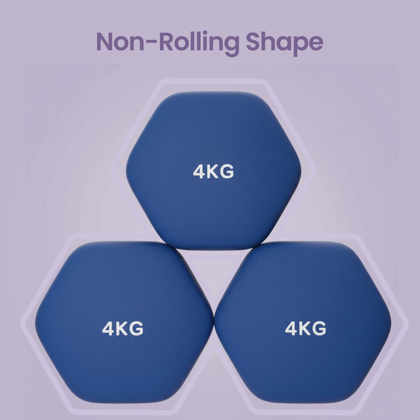 Set of 2 Dumbbells, 2 x 2 kg Neoprene Weights, Hexagonal - image 63