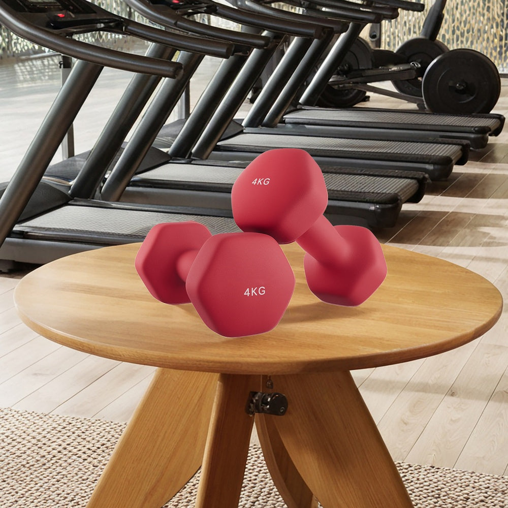 Set of 2 Dumbbells, 2 x 2 kg Neoprene Weights, Hexagonal - image 66