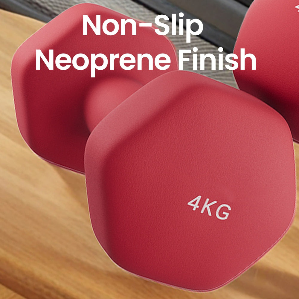 Set of 2 Dumbbells, 2 x 2 kg Neoprene Weights, Hexagonal - image 67