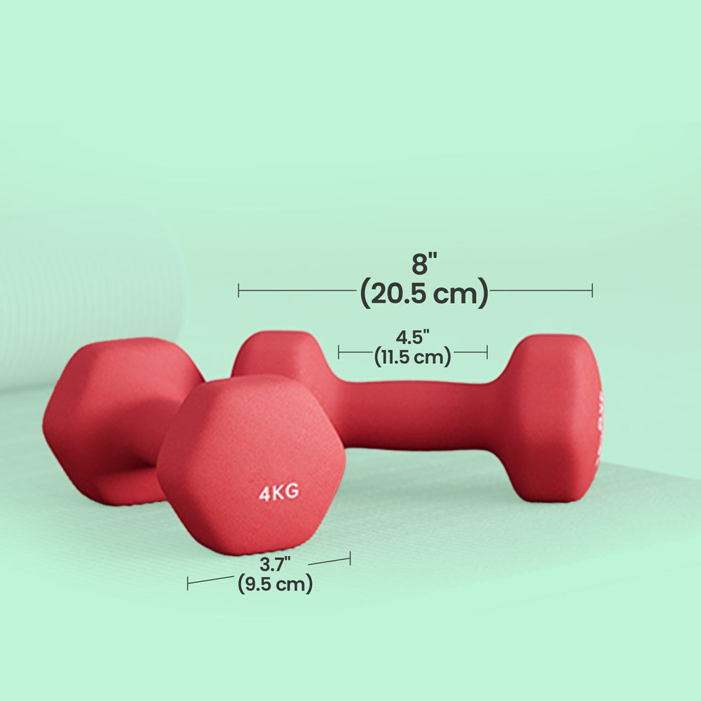 Set of 2 Dumbbells, 2 x 2 kg Neoprene Weights, Hexagonal - image 68