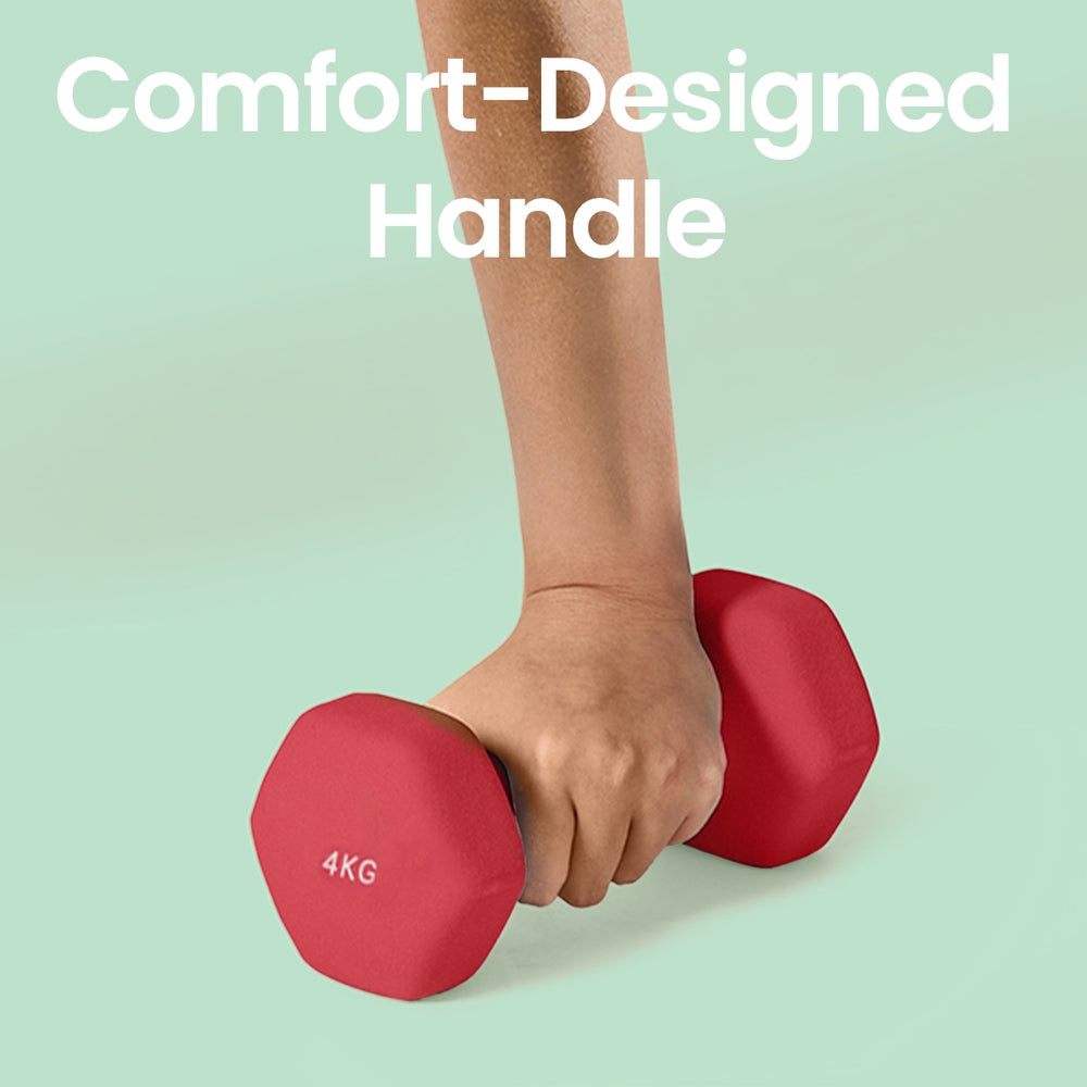 Set of 2 Dumbbells, 2 x 2 kg Neoprene Weights, Hexagonal - image 69