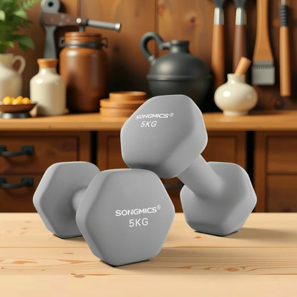 Set of 2 Dumbbells, 2 x 2 kg Neoprene Weights, Hexagonal - image 35