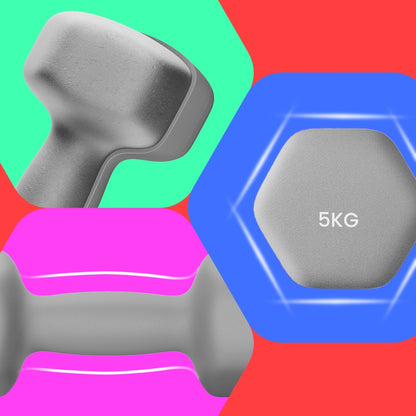 Set of 2 Dumbbells, 2 x 2 kg Neoprene Weights, Hexagonal - image 38