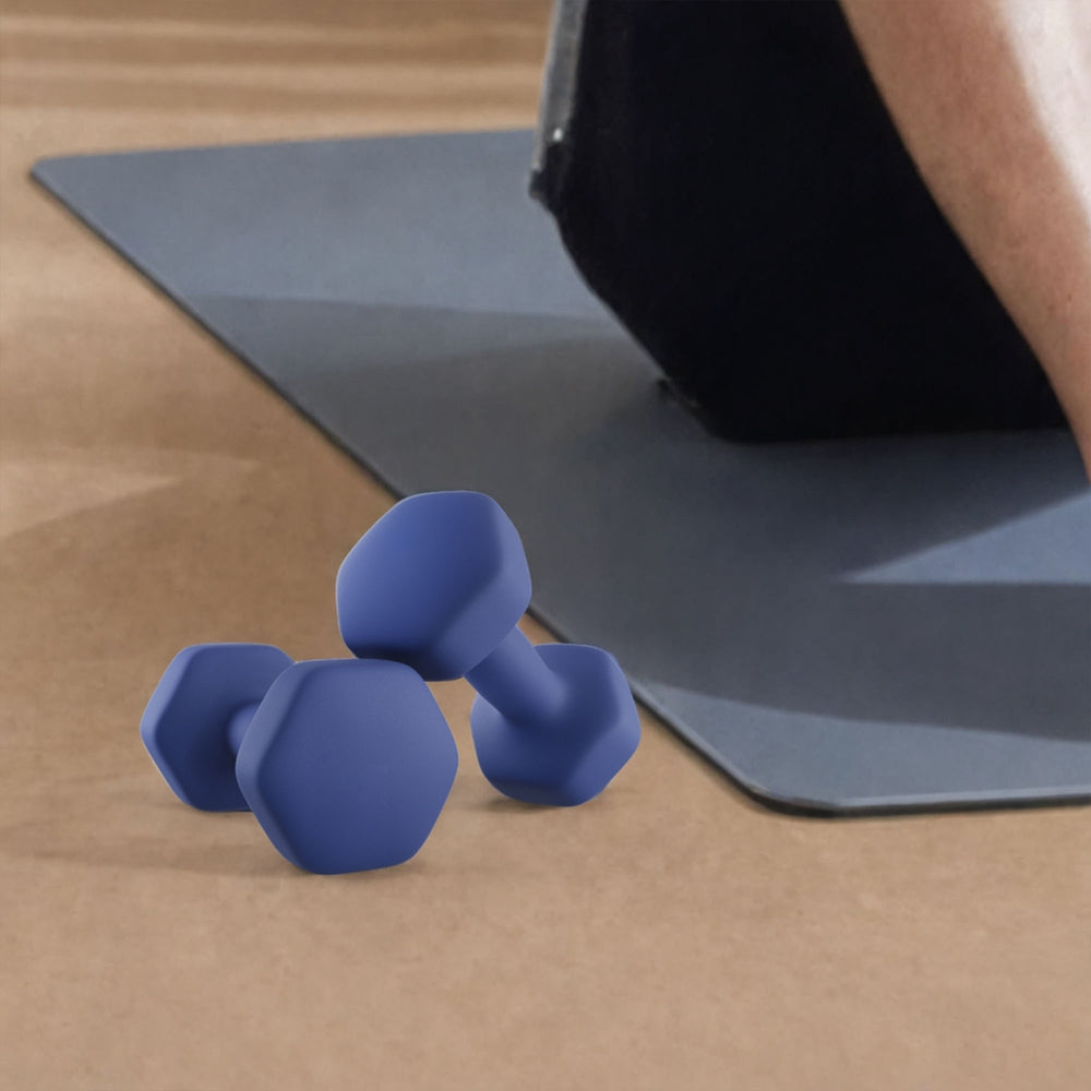 Set of 2 Dumbbells, 2 x 2 kg Neoprene Weights, Hexagonal - image 43