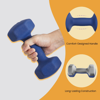 Set of 2 Dumbbells, 2 x 2 kg Neoprene Weights, Hexagonal - image 47