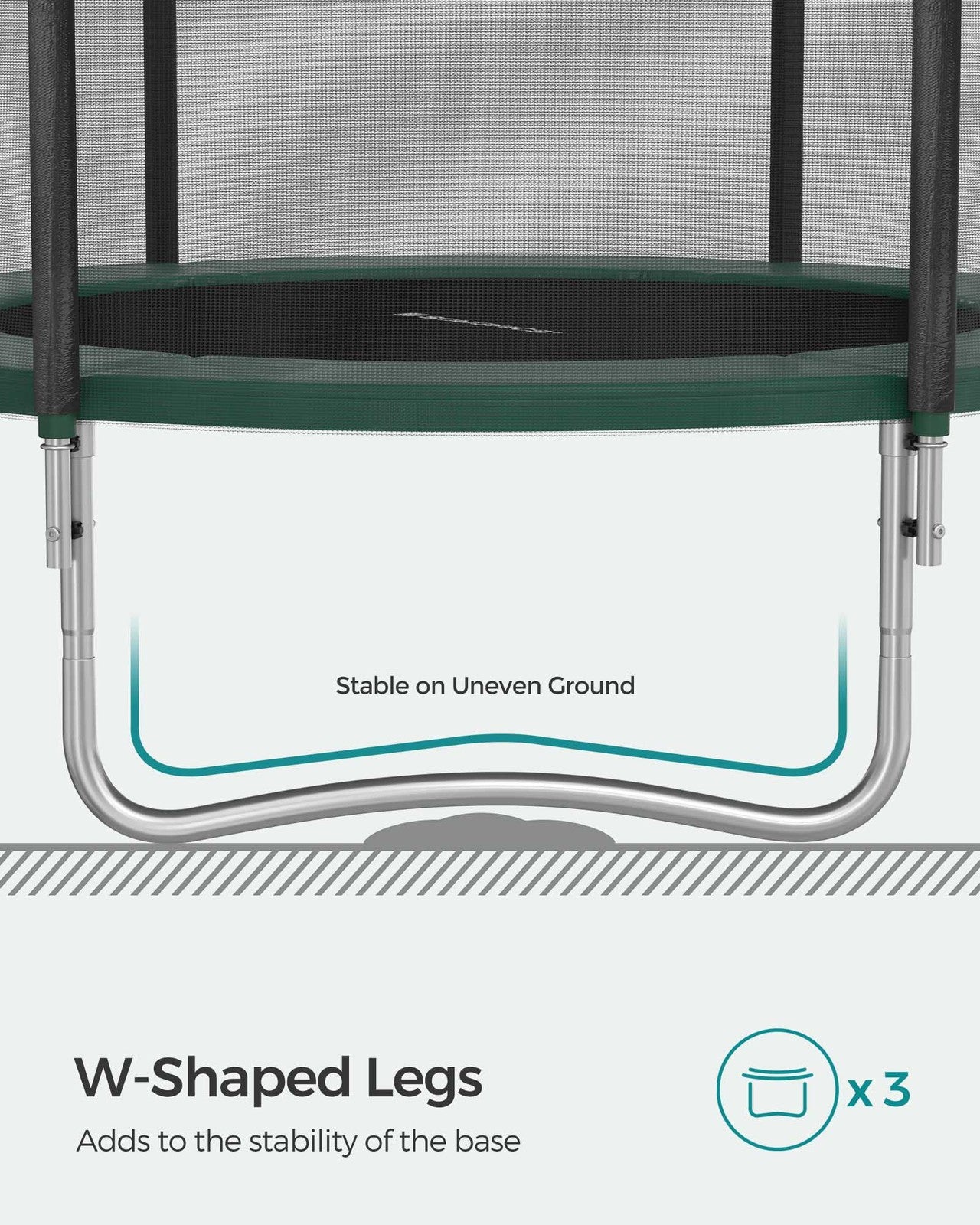 6ft Trampoline with Enclosure Net Dark Green - image 6