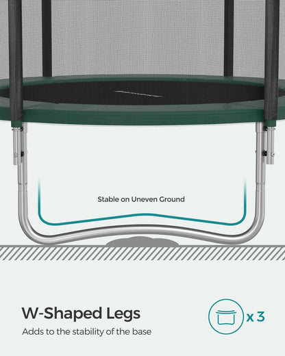 6ft Trampoline with Enclosure Net Dark Green - image 6
