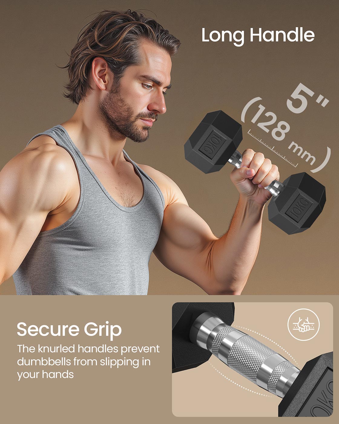 Dumbbell Set Pair of Hexagonal Dumbbells Weightlifting at Home - image 4