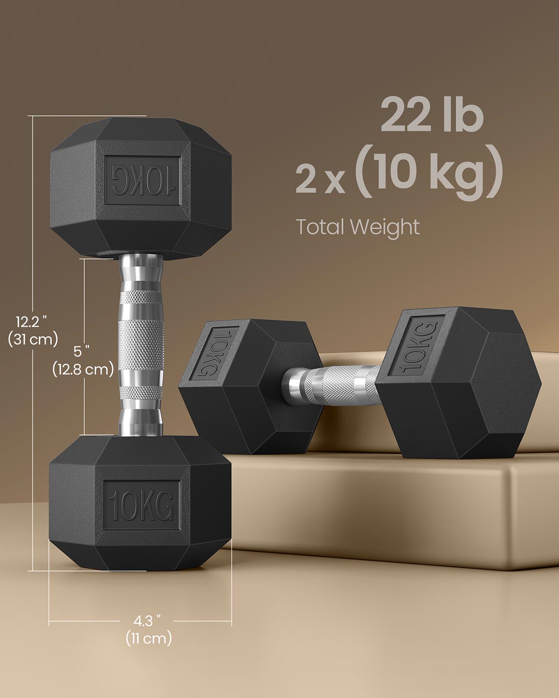 Dumbbell Set Pair of Hexagonal Dumbbells Weightlifting at Home - image 5