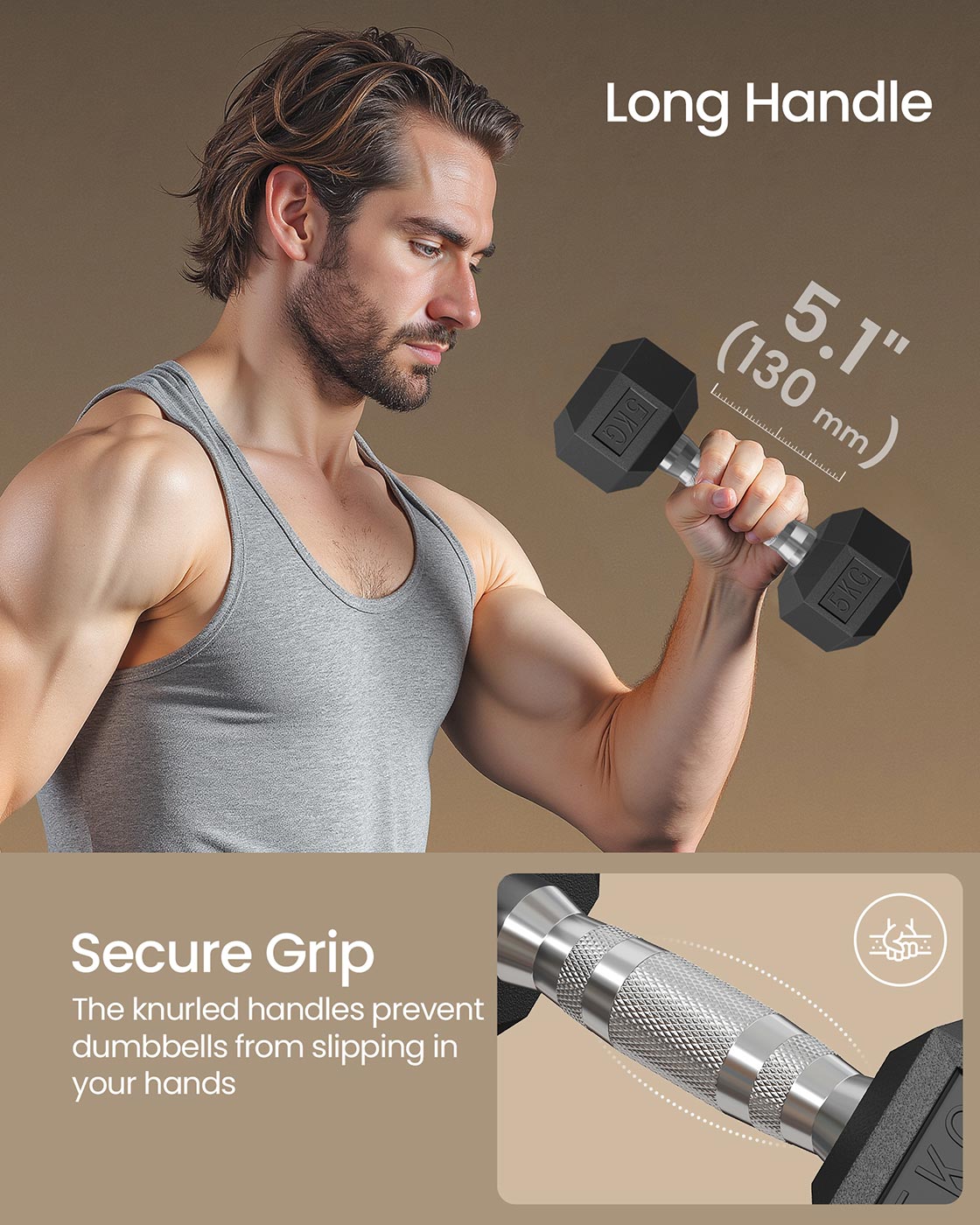Dumbbell Set Pair of Hexagonal Dumbbells Weightlifting at Home - image 10