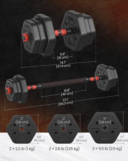 Dumbbell Sets 10 kg Weights Each with Connecting Bar - image 6