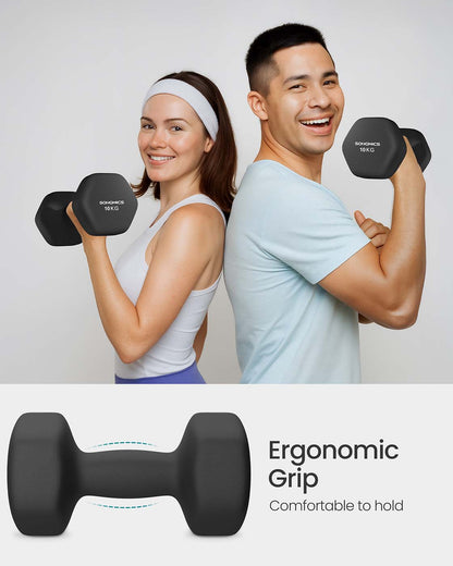 Hex dumbbell set with neoprene coating - image 3