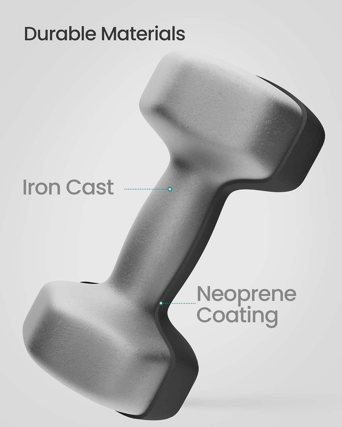 Hex dumbbell set with neoprene coating - image 5