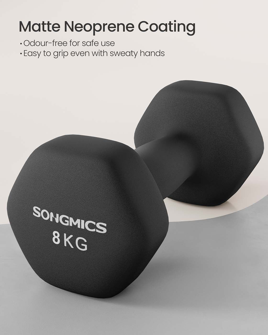 Hex dumbbell set with neoprene coating - image 2