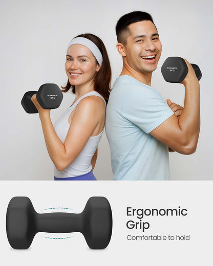 Hex dumbbell set with neoprene coating - image 3