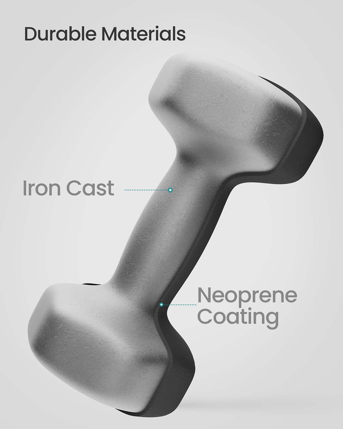 Hex dumbbell set with neoprene coating - image 5