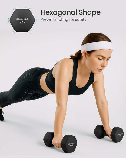 Hex dumbbell set with neoprene coating - image 6