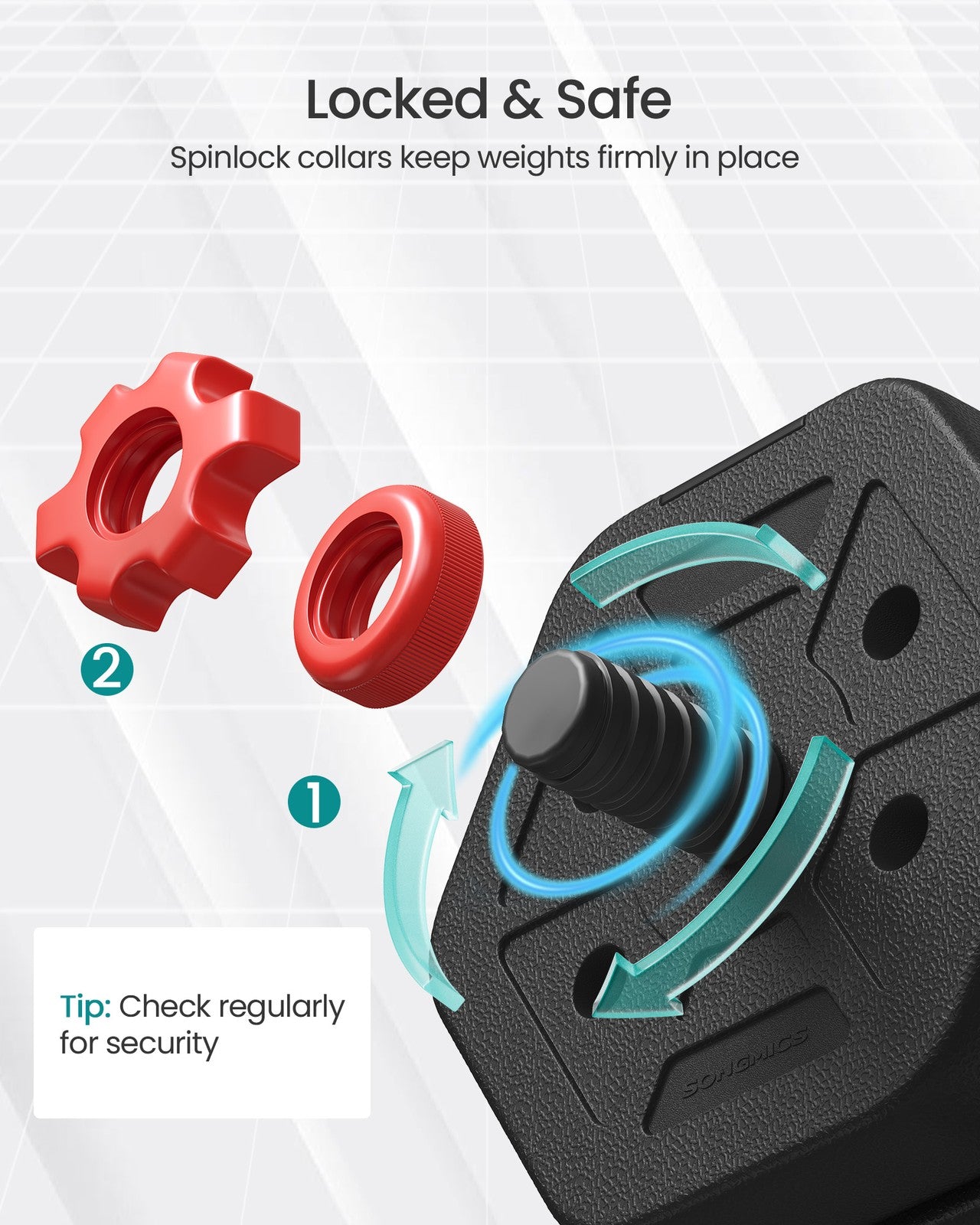 Dumbbell Sets 10 kg Weights Each with Connecting Bar - image 11
