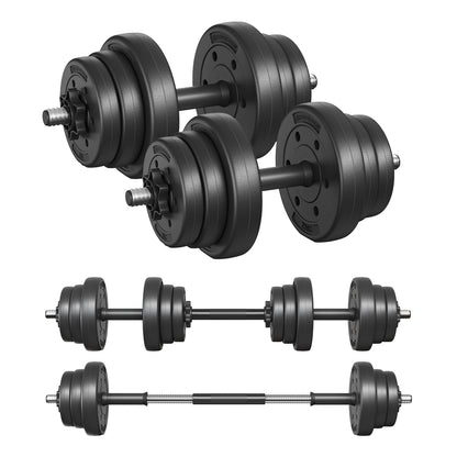 Adjustable Dumbbells Set 2 x 10kg, 2-in-1 with Barbell Bar for Home Gym - image 2