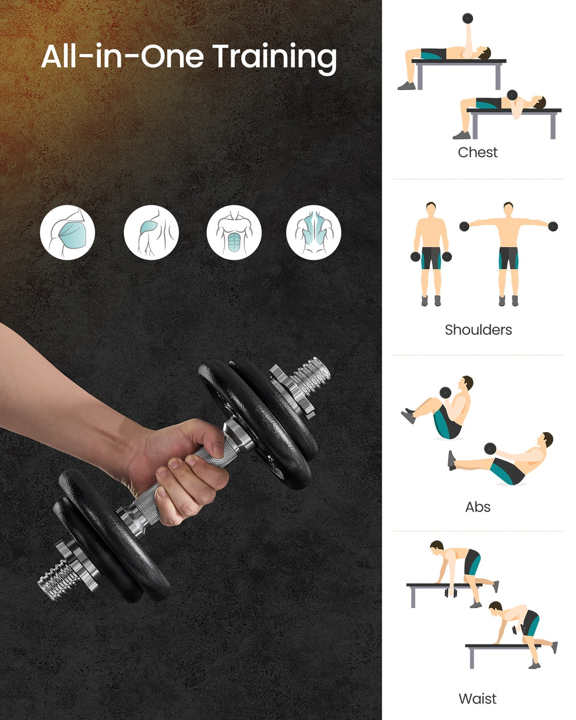 Adjustable cast iron dumbbells - image 3