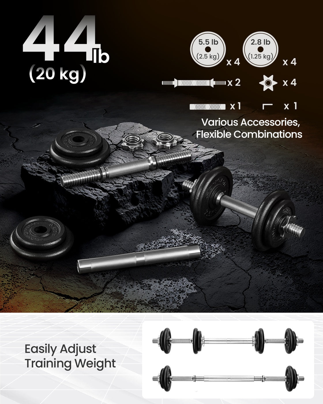 Adjustable cast iron dumbbells - image 5