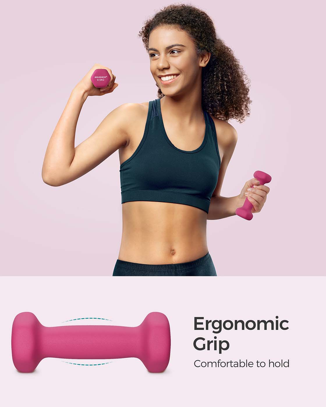 Double Pink Women Dumbbells - image 4