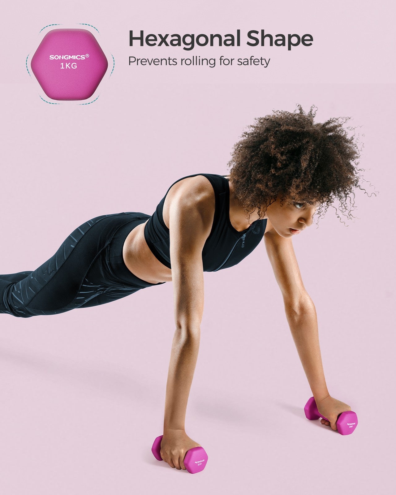 Set of 2 Dumbbells 2 x 1 kg Purple - image 59