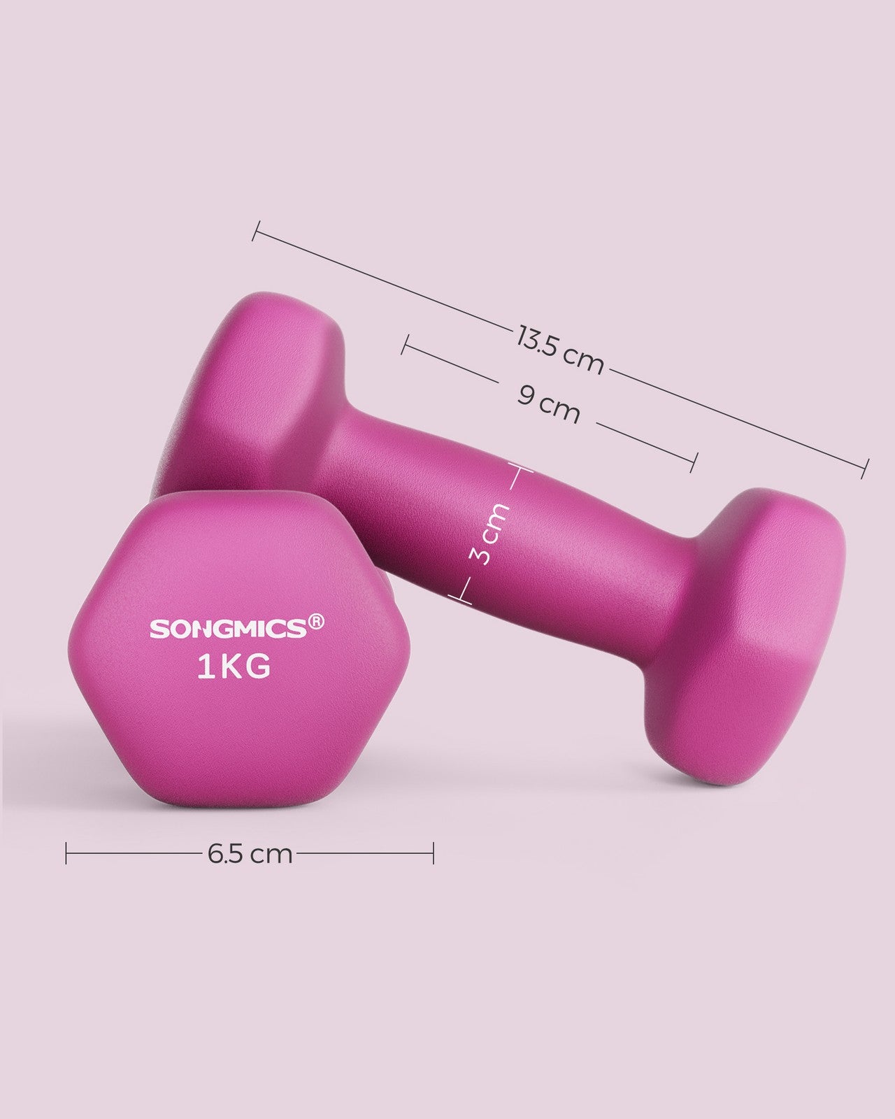 Set of 2 Dumbbells 2 x 1 kg Purple - image 61
