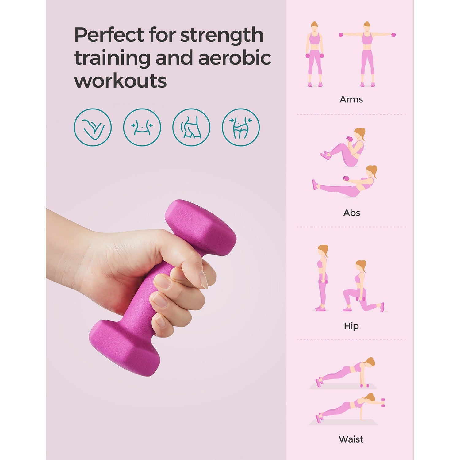 Set of 2 Dumbbells 2 x 1 kg Purple - image 66