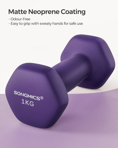Set of 2 Dumbbells 2 x 1 kg Purple - image 2
