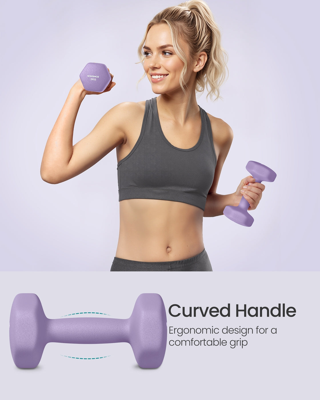 Set of 2 Dumbbells 2 x 1 kg Purple - image 71