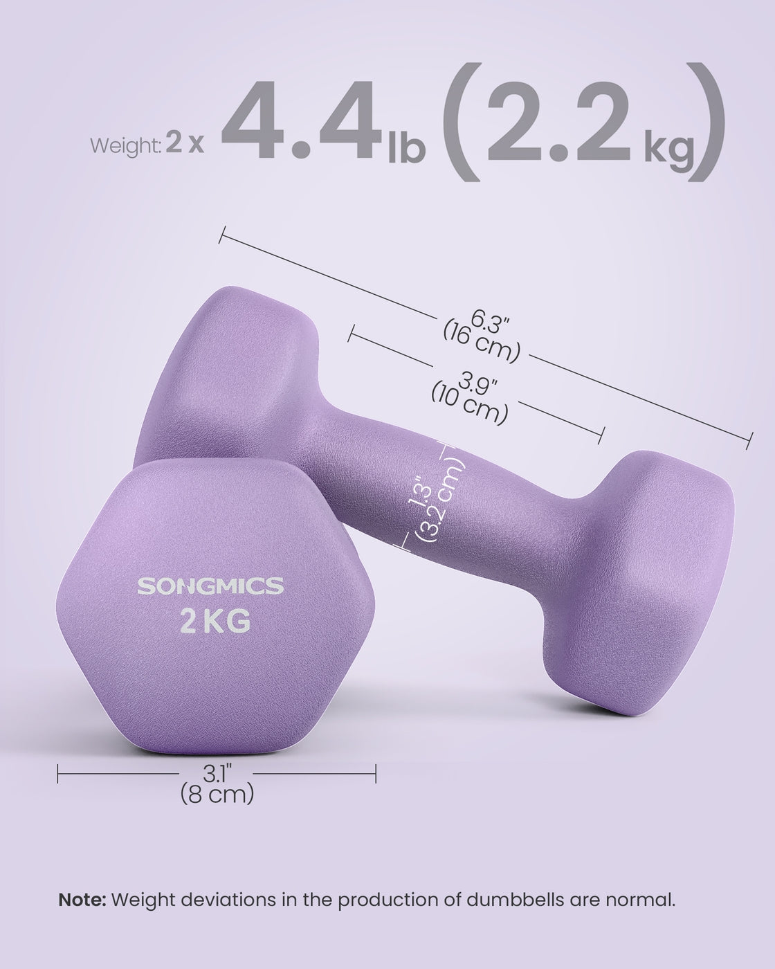 Set of 2 Dumbbells 2 x 1 kg Purple - image 75