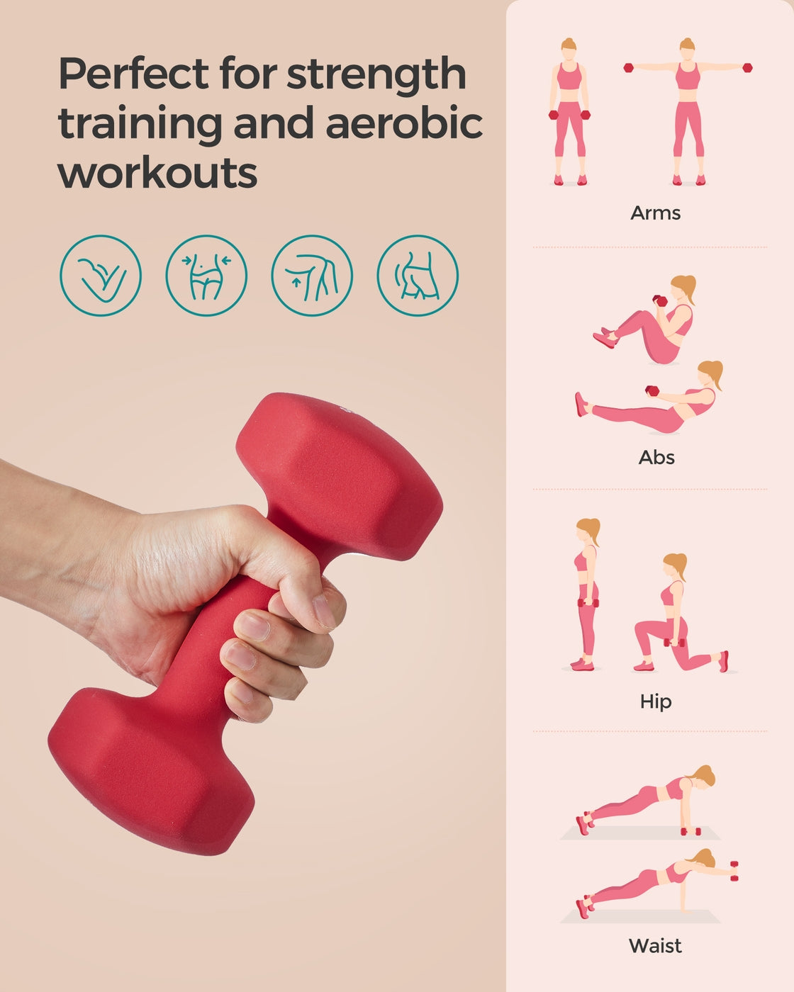 Set of 2 Dumbbells 2 x 1 kg Purple - image 86