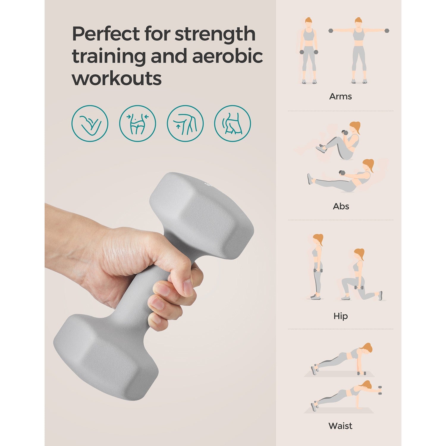 Set of 2 Dumbbells 2 x 1 kg Purple - image 46