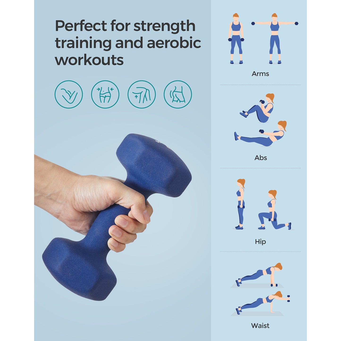 Set of 2 Dumbbells 2 x 1 kg Purple - image 53