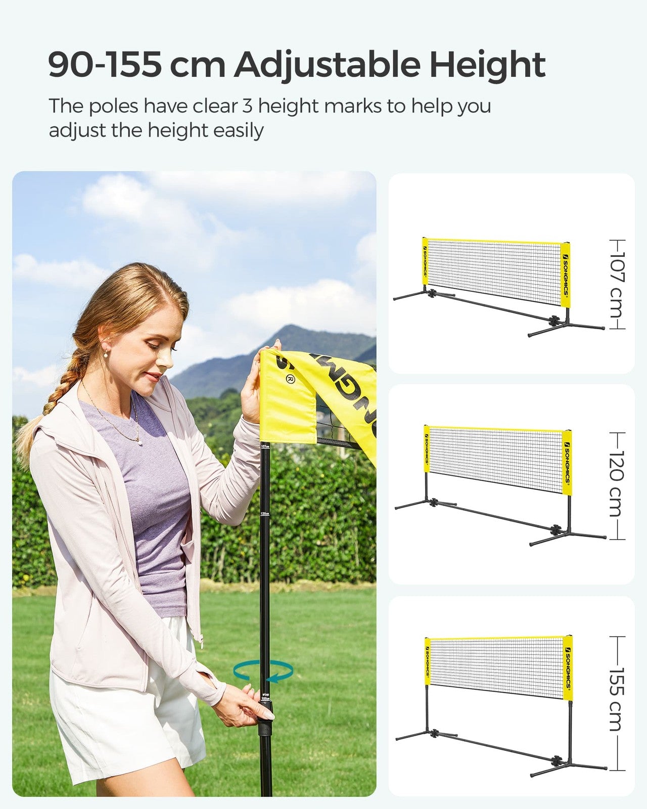 3m Yellow Badminton Net - image 4