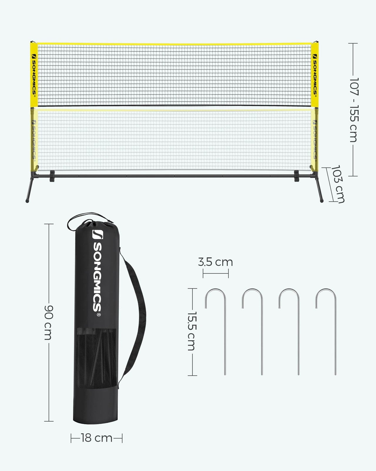 3m Yellow Badminton Net - image 8