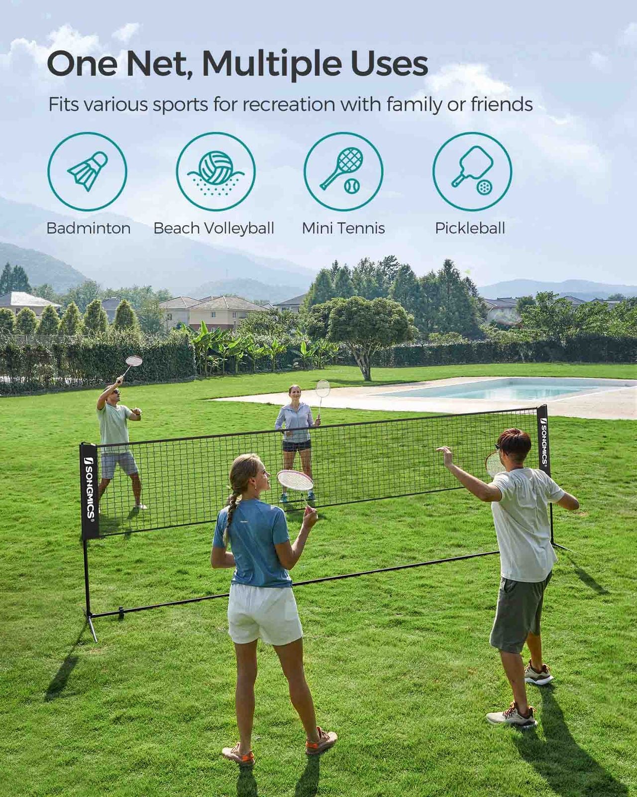 5m Black Tennis Net - image 3
