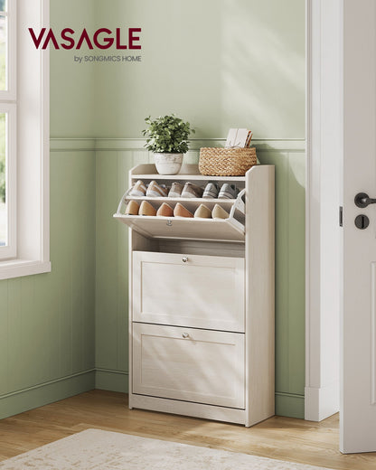 Shoe Cabinet with 3 Flip Drawers