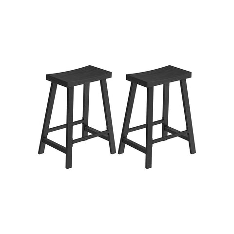 Set of 2 Bar Chairs with Footrest