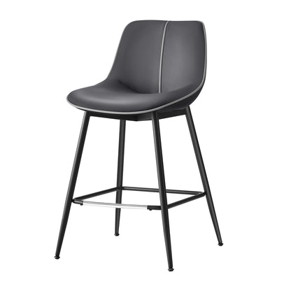 Bar Height Bar Stools with Back Set of 2 - Ink Black / 24.4" Counter Height