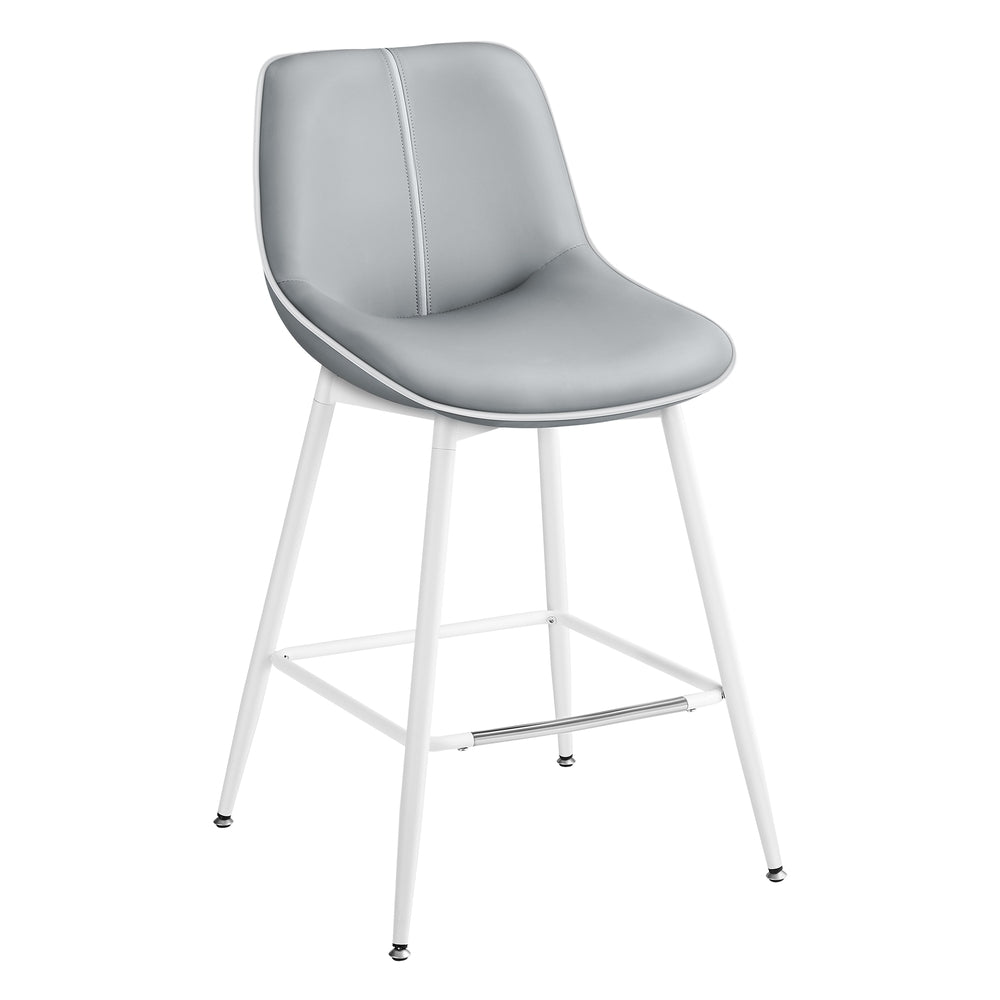 Bar Height Bar Stools with Back Set of 2 - Dove Gray / 24.4" Counter Height