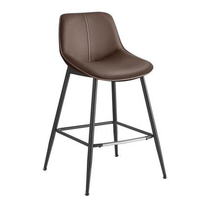 Bar Height Bar Stools with Back Set of 2 - Coffee Brown / 24.4" Counter Height