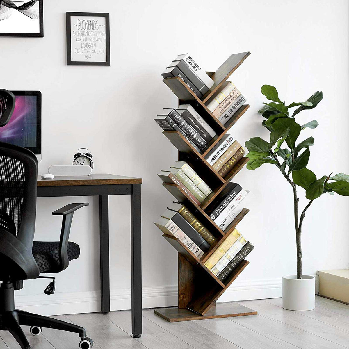 Tree Style Bookshelf | 8-Tier Floor Standing Bookcase